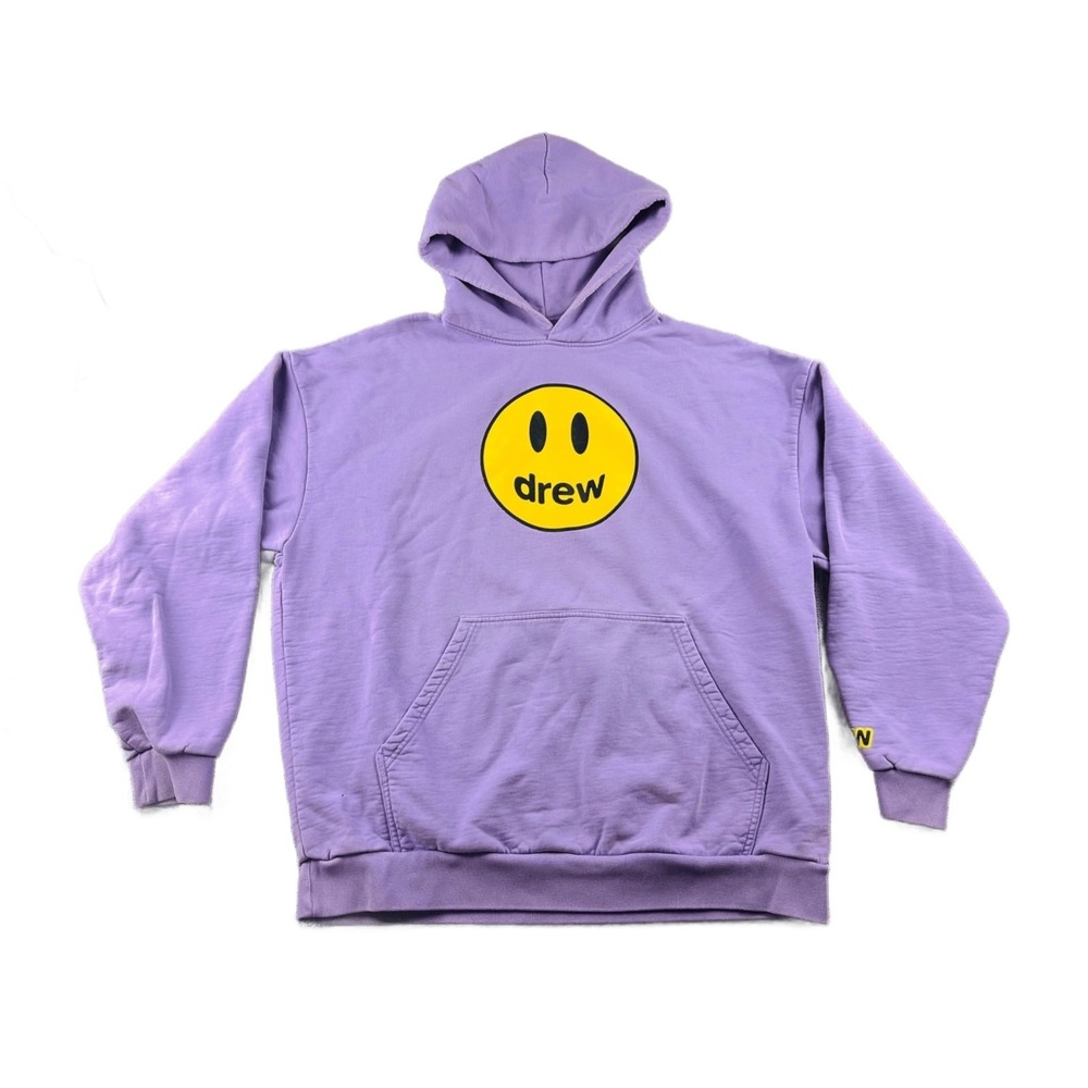 Drew House Mascot Hoodie Men M Purple Oversized Smiley Face Skater Streetwear